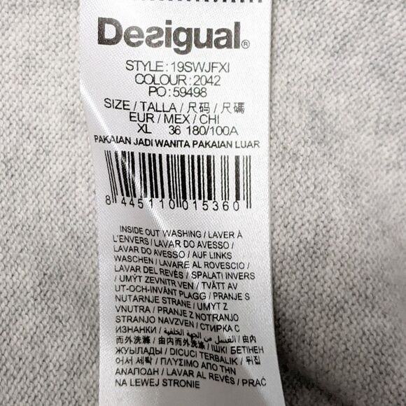 NWT DESIGUAL Knit Magnolia Floral Embroidered Pullover Top XL - Picture 12 of 13